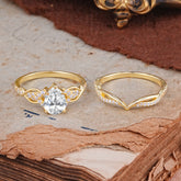 Romantic 5-Prong Pear Cut Lab Diamond Stacking Ring